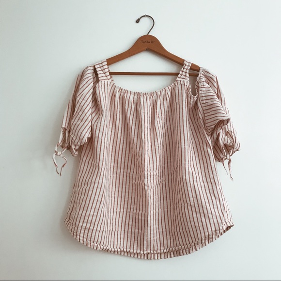 MADEWELL cold shoulder red stripe top - Picture 5 of 6